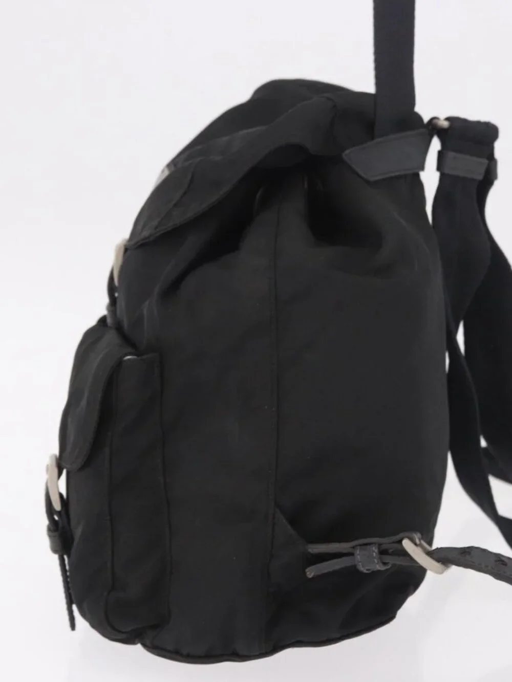 PRADA Backpack Nylon Black Silver Auth 179537